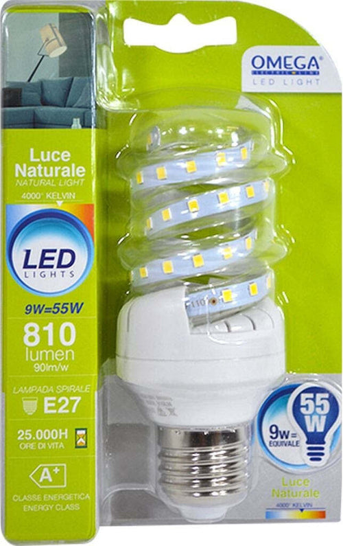 LAMPADA LED SPIRALINA 4 GIRI 9W 810 LUMEN 4500 K ATTACCO E27 OMEGA CLASSE A+ Illuminazione/Lampadine/Lampadine a LED Scontolo.net - Potenza, Commerciovirtuoso.it