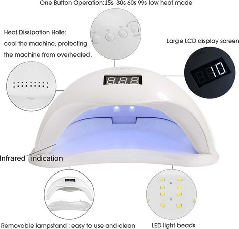 Lampada Led Uv per Unghie Nail Art Asciuga Gel Smalto 2 in 1 48 W Manicure Fornetto Gel Semi Permanente Unghie Mani Piedi Bellezza/Manicure e pedicure/Decorazioni per unghie/Strumenti/Asciuga unghie e lampade UV Trade Shop italia - Napoli, Commerciovirtuoso.it