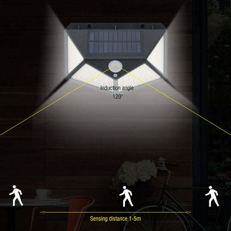 Lampada Luce Faretto Faro Esterno Energia Solare 100 Led Sensore Movimento Illuminazione/Illuminazione per esterni/Proiettori Trade Shop italia - Napoli, Commerciovirtuoso.it