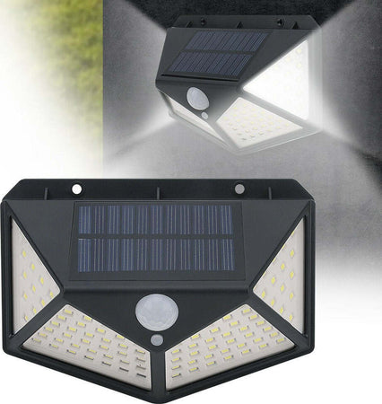 Lampada Luce Faretto Faro Esterno Energia Solare 100 Led Sensore Movimento Illuminazione/Illuminazione per esterni/Proiettori Trade Shop italia - Napoli, Commerciovirtuoso.it