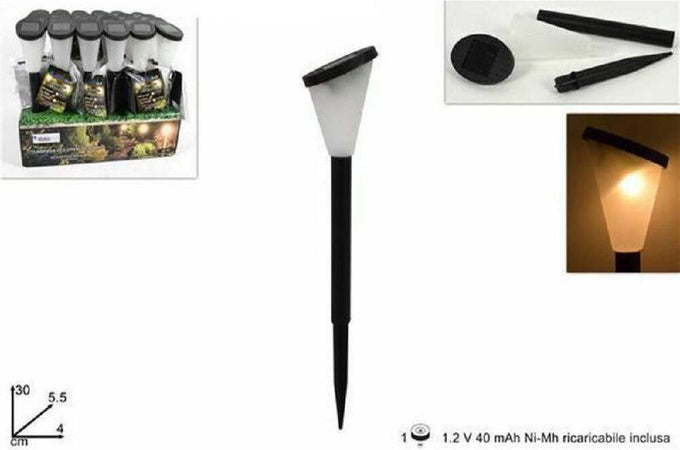 Lampada Luce Ricarica Solare Giardino Esterni Led Torcia 30cm Luce Calda Fredda Articoli da Giardino > Illuminazione da esterno > Lampade per esterno Trade Shop italia - Napoli, Commerciovirtuoso.it