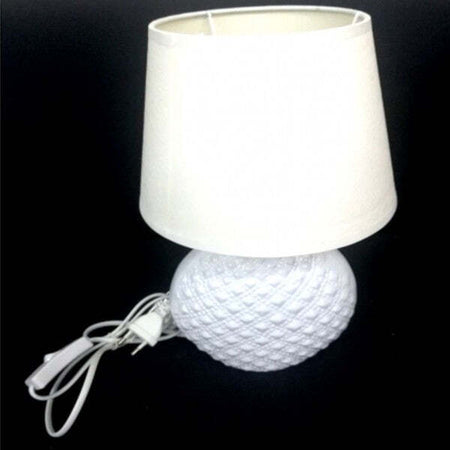 Lampada-Lume-32-Cm-Bianco-Con-Paralume-Da-Tavolo-Scrivania-Comodino-Casa-Ufficio