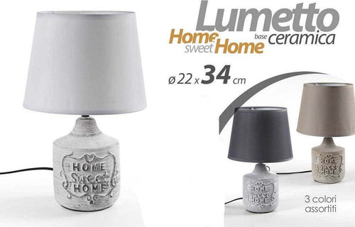 Lampada Lumetto Abat-jour 22x34cm Da Tavolo Base Ceramica Home Sweet 3col 779138 Illuminazione/Illuminazione per interni/Lampade/Lampade da tavolo e abat-jour Trade Shop italia - Napoli, Commerciovirtuoso.it