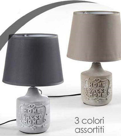 Lampada Lumetto Abat-jour 22x34cm Da Tavolo Base Ceramica Home Sweet 3col 779138 Illuminazione/Illuminazione per interni/Lampade/Lampade da tavolo e abat-jour Trade Shop italia - Napoli, Commerciovirtuoso.it