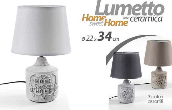 Lampada-Lumetto-Abat-jour-22x34cm-Da-Tavolo-Base-Ceramica-Home-Sweet-3col-779138