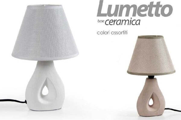Lampada-Lumetto-Abat-Jour-Ceramica-Tavolo-Comodino-E14-Colori-Assortiti-793806