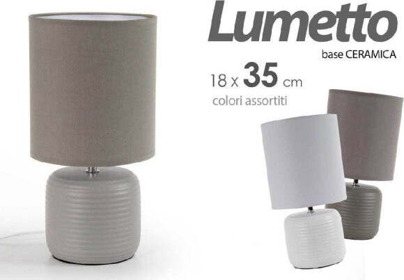 Lampada-Lumetto-Abat-Jour-Tavolo-Base-Ceramica-Matt-18x35-Cm-Vari-Colori-752452