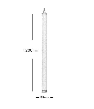 Lampada Moderna Sospensione 120cm Slim Tondo Led 5watt Luce 3000k Cucina Pub Bar