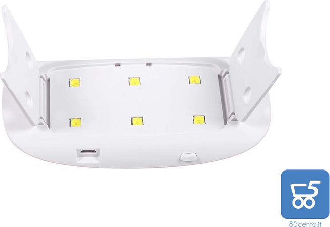 Lampada per Unghie per Smalto Gel SUN Mini 6W UV LED Professionale USB Nail art durata 50000h Memoria e Funzione tim Portatile