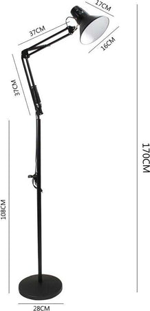 Lampada-Piantana-Da-Terra-Porta-Lampadina-E27-Casa-Ufficio-Lume-Nero-Universo
