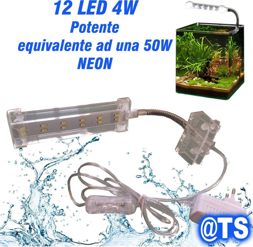 LAMPADA PLAFONIERA LED PER ACQUARIO LUCE 3W BORDO VASCA VETRO PIANTE PESCI Prodotti per animali domestici/Pesci e animali d'acqua/Illuminazione per acquario Trade Shop italia - Napoli, Commerciovirtuoso.it