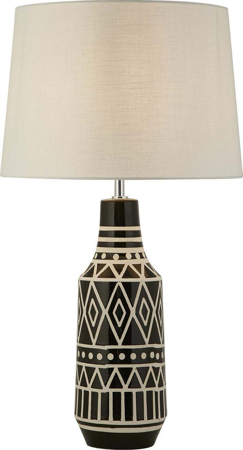 Lampada-Scrivania-Contemporanea-Bourne-Ceramica-Nera-Tessuto-Bianco-1-Luce-E27