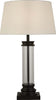 Lampada-Scrivania-Contemporanea-Pedestal-Acciaio-Nero-Vetro-Bianco-1-Luce-E27