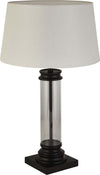 Lampada-Scrivania-Contemporanea-Pedestal-Acciaio-Nero-Vetro-Bianco-1-Luce-E27