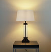 Lampada-Scrivania-Contemporanea-Pedestal-Acciaio-Nero-Vetro-Bianco-1-Luce-E27