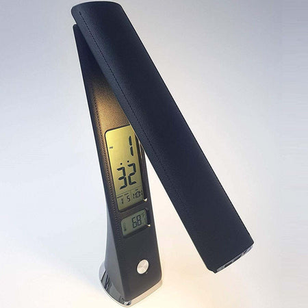 Lampada Scrivania Luce Led 3 Intensita 5w Nero Ecopelle Orologio Display Lcd Lampade da Tavolo Trade Shop italia - Napoli, Commerciovirtuoso.it
