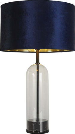 Lampada-Scrivania-Oxford-Acciaio-Ottone-Tessuto-Blu-Scuro-1-Luce-E27