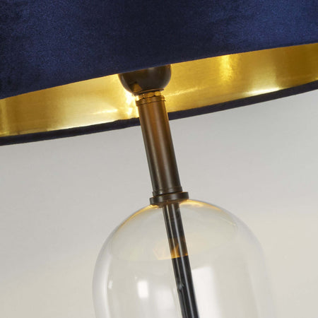 Lampada-Scrivania-Oxford-Acciaio-Ottone-Tessuto-Blu-Scuro-1-Luce-E27