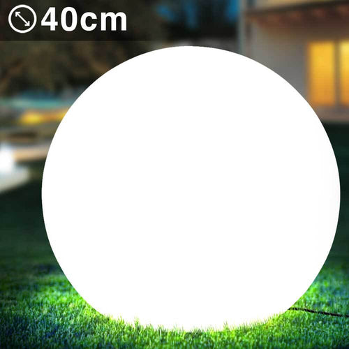 Lampada-Sfera-da-Giardino-40cm-Luce-Illuminazione-Esterno-Attacco-E27-Bianco