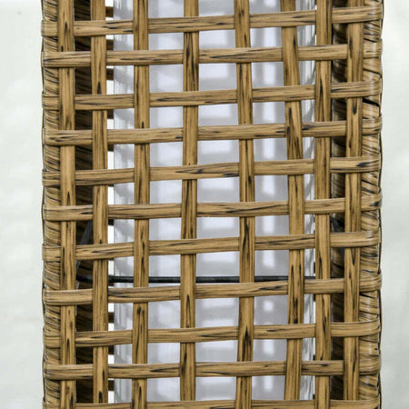 Lampada-Solare-da-Giardino-con-Pannello-di-Ricarica,-in-Acciaio-e-Rattan,-15.5x15.5x69-cm,-Nero-e-Marrone-XD6867-130V01SDXD6