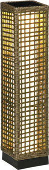 Lampada-Solare-da-Giardino-con-Pannello-di-Ricarica,-in-Acciaio-e-Rattan,-15.5x15.5x69-cm,-Nero-e-Marrone-XD6867-130V01SDXD6