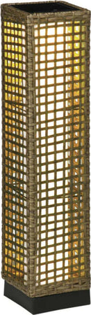 Lampada-Solare-da-Giardino-con-Pannello-di-Ricarica,-in-Acciaio-e-Rattan,-15.5x15.5x69-cm,-Nero-e-Marrone-XD6867-130V01SDXD6