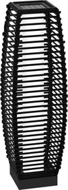 Lampada-Solare-da-Giardino-con-Pannello-di-Ricarica,-in-Acciaio-e-Rattan,-20x20x68-cm,-Nero-XM6867-154V00BKXM6
