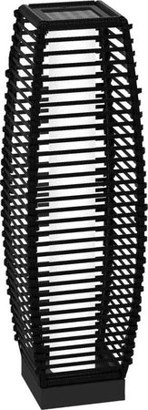 Lampada-Solare-da-Giardino-con-Pannello-di-Ricarica,-in-Acciaio-e-Rattan,-20x20x68-cm,-Nero-XM6867-154V00BKXM6