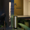 Lampada-Solare-da-Giardino-con-Pannello-di-Ricarica,-in-Acciaio-e-Rattan,-20x20x68-cm,-Nero-XM6867-154V00BKXM6