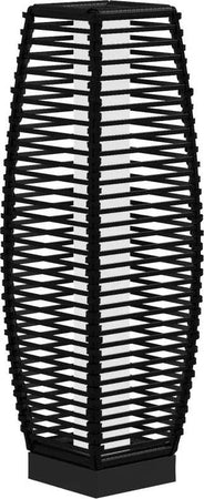Lampada-Solare-da-Giardino-con-Pannello-di-Ricarica,-in-Acciaio-e-Rattan,-20x20x68-cm,-Nero-XM6867-154V00BKXM6
