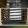 Lampada-Solare-da-Giardino-con-Pannello-di-Ricarica,-in-Acciaio-e-Rattan,-20x20x68-cm,-Nero-XM6867-154V00BKXM6
