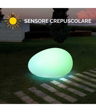 Lampada Solare Luce Rgb Sensore Crepuscolare Pannello Solare Ricaricabile Led 14w
