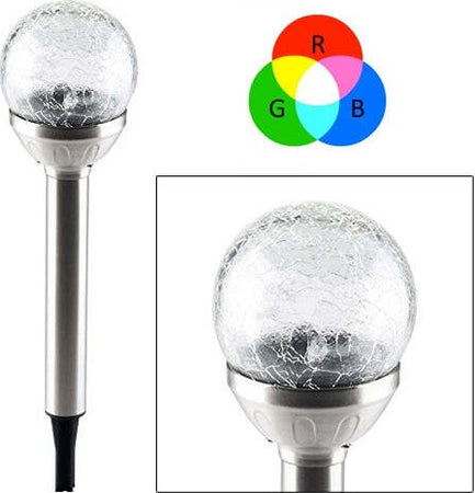 LAMPADA SOLARE PICCHETTO LUCE LED RGB CAMBIO COLORE 34X8CM ACCIAIO VETRO RUVIDO Illuminazione/Illuminazione per esterni/Luci per sentieri Trade Shop italia - Napoli, Commerciovirtuoso.it
