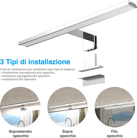 Lampada-Specchio-Bagno-Applique-Parete-60cm-Luce-LED-12W-6500K-960lm-Alluminio