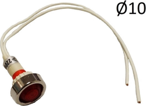 LAMPADA SPIA ROSSA LUMINOSA DA INCASSO CON FILI E GHIERA DI FISSAGGIO CROMATA - Casa e cucina/Elettrodomestici per la cucina/Accessori e parti di ricambio/Parti di ricambio per forni a microonde/Altri ricambi per forni a microonde Rossi Ricambi - Venetico Marina, Commerciovirtuoso.it