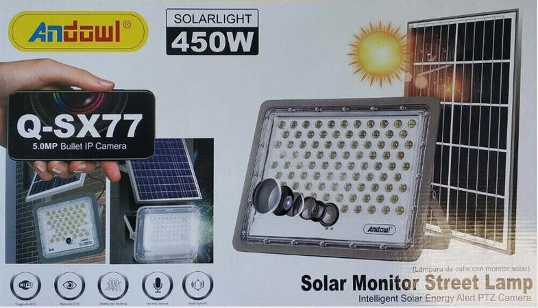 Lampada Stradale 450w Led Con Pannello Solare Proiettore Ip Camera Wifi Q-sx77 Illuminazione/Illuminazione per esterni/Proiettori Trade Shop italia - Napoli, Commerciovirtuoso.it