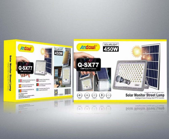 Lampada Stradale 450w Led Con Pannello Solare Proiettore Ip Camera Wifi Q-sx77 Illuminazione/Illuminazione per esterni/Proiettori Trade Shop italia - Napoli, Commerciovirtuoso.it