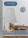 Lampada Tavolo Con Base In Legno Con Motivo Paralume Bianco Attacco E27 Xc-7014 Casa, arredamento e bricolage > Illuminazione da interno > Lampade da Tavolo Trade Shop italia - Napoli, Commerciovirtuoso.it