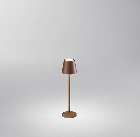 Lampada-Tavolo-Esterno-Mini-Diva-Contemporanea-Alluminio-Corten-Led-Luce-Calda