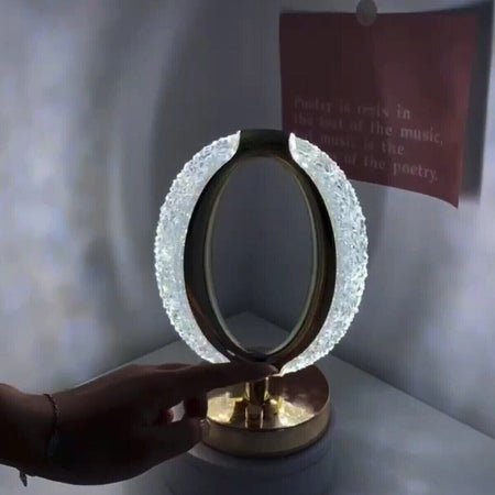 LAMPADA TAVOLO LED RICARICABILE OVALE TIPO CRISTALLO ATMOSFERA DIAMANTE TOUCH Illuminazione/Illuminazione per interni/Lampade/Lampade da tavolo e abat-jour Zencoccostore - Formia, Commerciovirtuoso.it