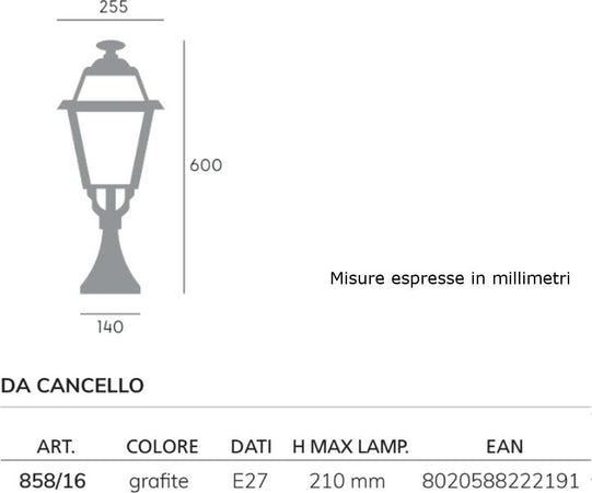 Lampada-terra-classica-Sovil-illuminazione-ELEGANCE-858-E27-LED-alluminio-lanterna