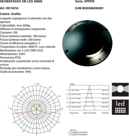 Lampada-terra-moderna-Sovil-illuminazione-UPPER-99110-16-LED-alluminio-segnapasso-calpestabile