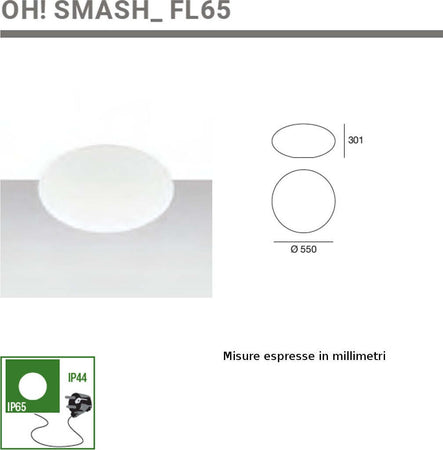 Lampada-terra-moderno-Linea-Light-Group-OH-SMASH-FL65-16218-LED-piantana-sfera-polietilene