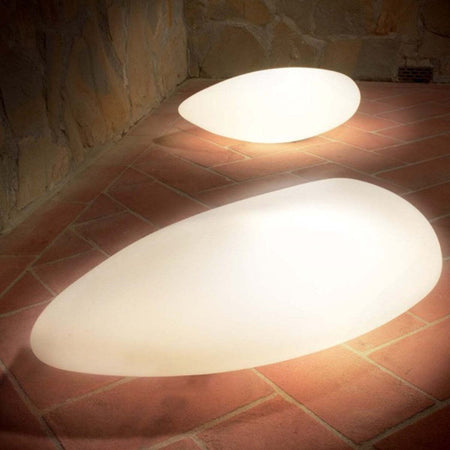 Lampada-terra-PAN-International-STONE-EST510-EST511-E27-LED-termoplastico-bianco