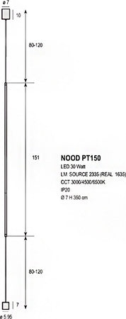 Lampada-Terra-soffitto-Promoingross-NOOD-PT150-LED-CCT-1635Lm-dimmerabile-piantana-moderna
