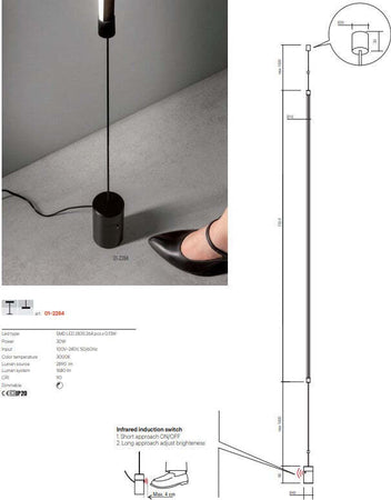 Lampada-Terra-soffitto-Redo-Group-ACROBAT-01-2284-LED-dimmerabile-piantana-sospensione