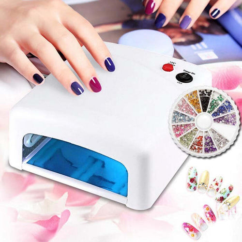 Lampada-Uv-Ricostruzione-Unghie-Gel-Fornetto-36w-Led-4-Bulbi-Con-Accessori-Nail