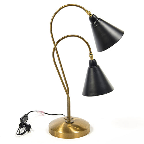 Lampada da scrivania Vintage in metallo antichizzato h 59 cm