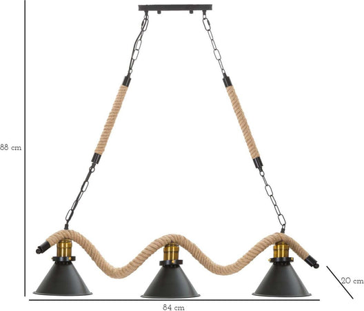 Lampadaraio-Cup/Rope-3-Luci-Cm-84X20X88