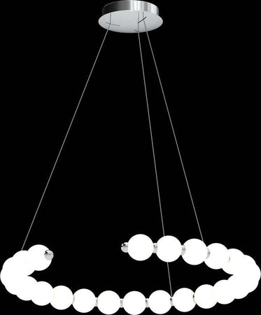 Lampadari-E-Sospensioni-Contemporaneo-Perla-24-Sfere-Vetro-Opaco-Cromo-Led-48W